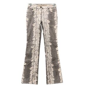 Ungaro Fever Snakeskin Print Pants Made in Italy Neutral Animal Pattern Size 29